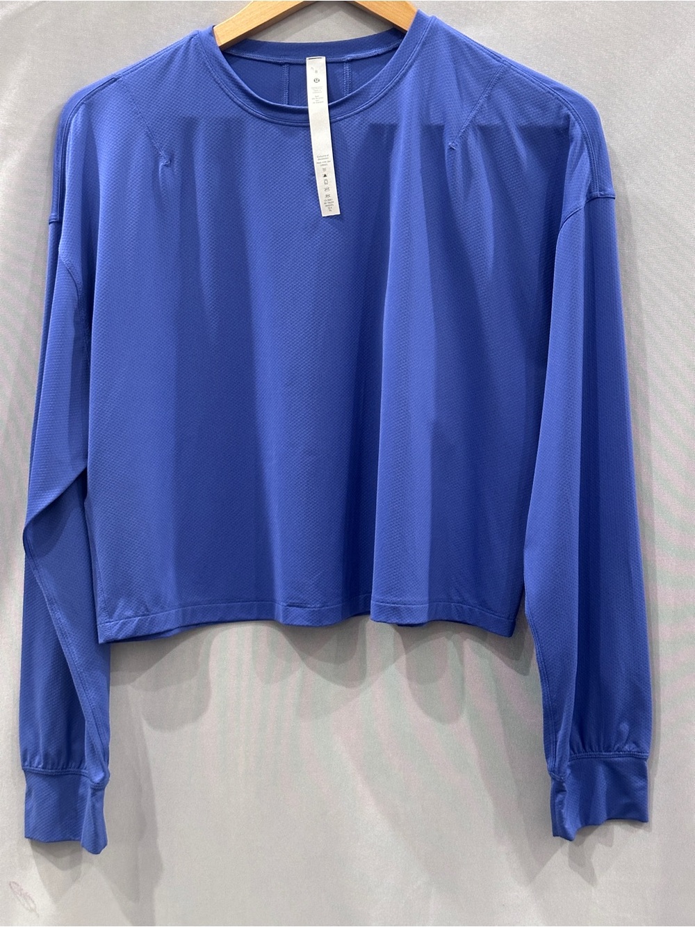 lululemon athletica Royal Blue Long-Sleeve Cropped Top